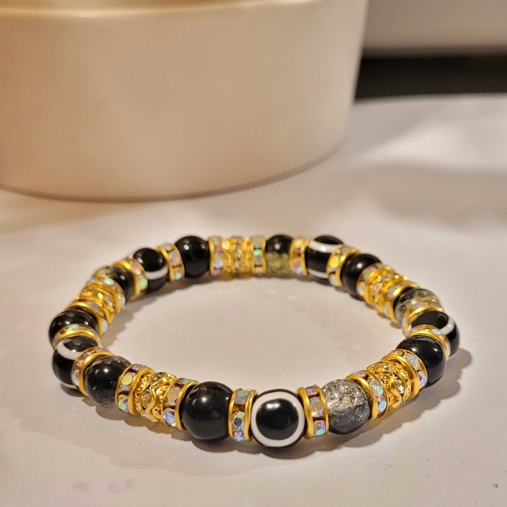 Black Evil Eye Beaded Protection Mal De Ojo Luck Fashion Bracelet